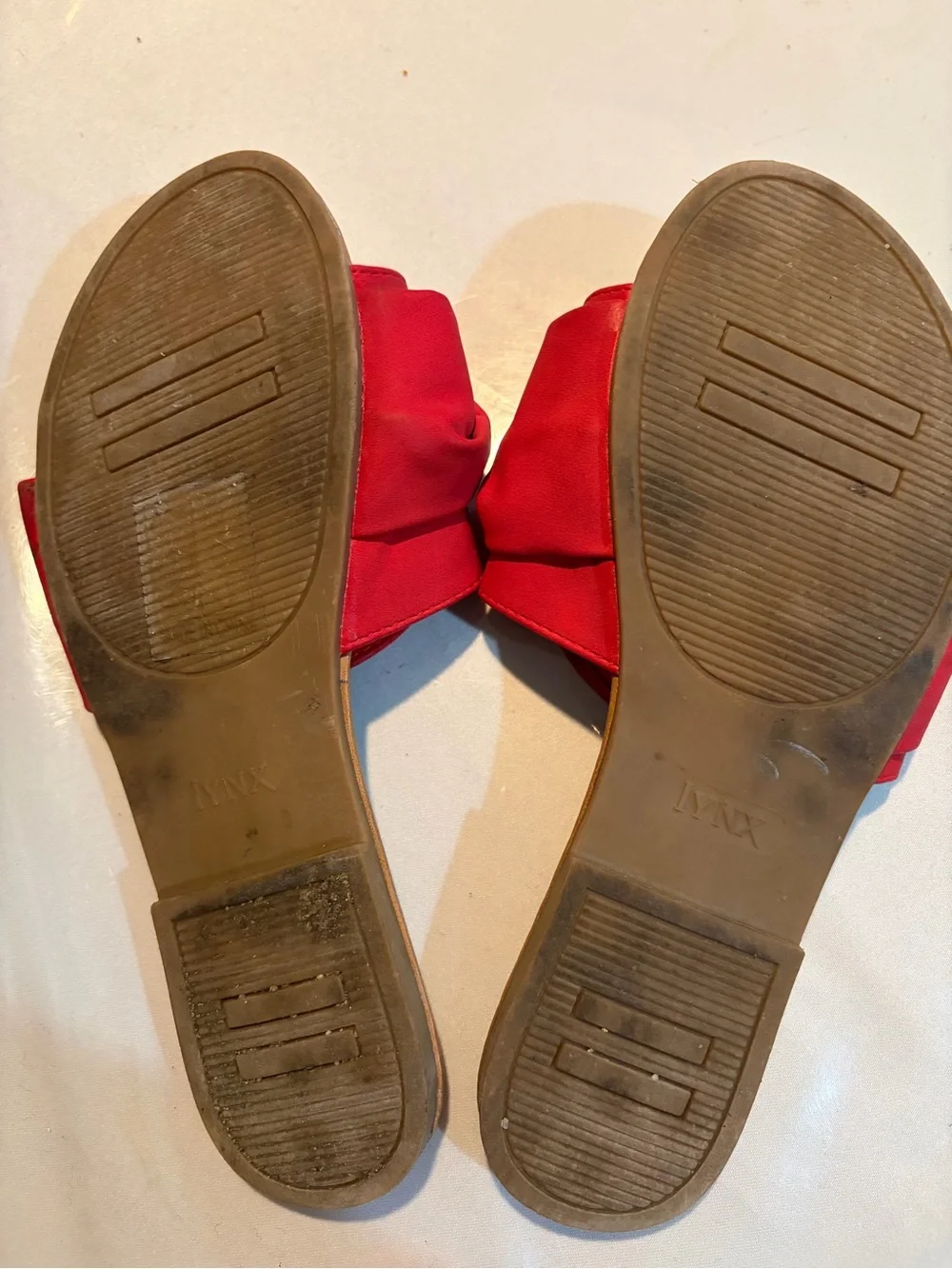 Jynx Red Bow Knot Slide Sandals
